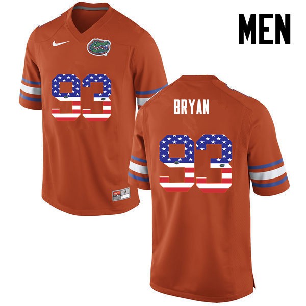 Florida Gators Men #93 Taven Bryan College Football Jersey USA Flag Fashion Orange